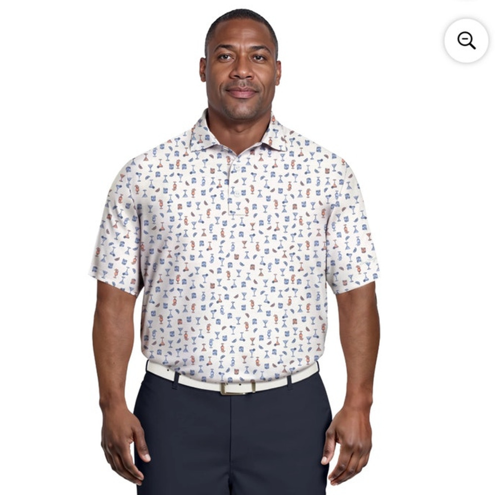 Ben Hogan Men's & Big Men's Conversational Drink‎ Golf Polo Shirt, Sizes 3XL NWT
